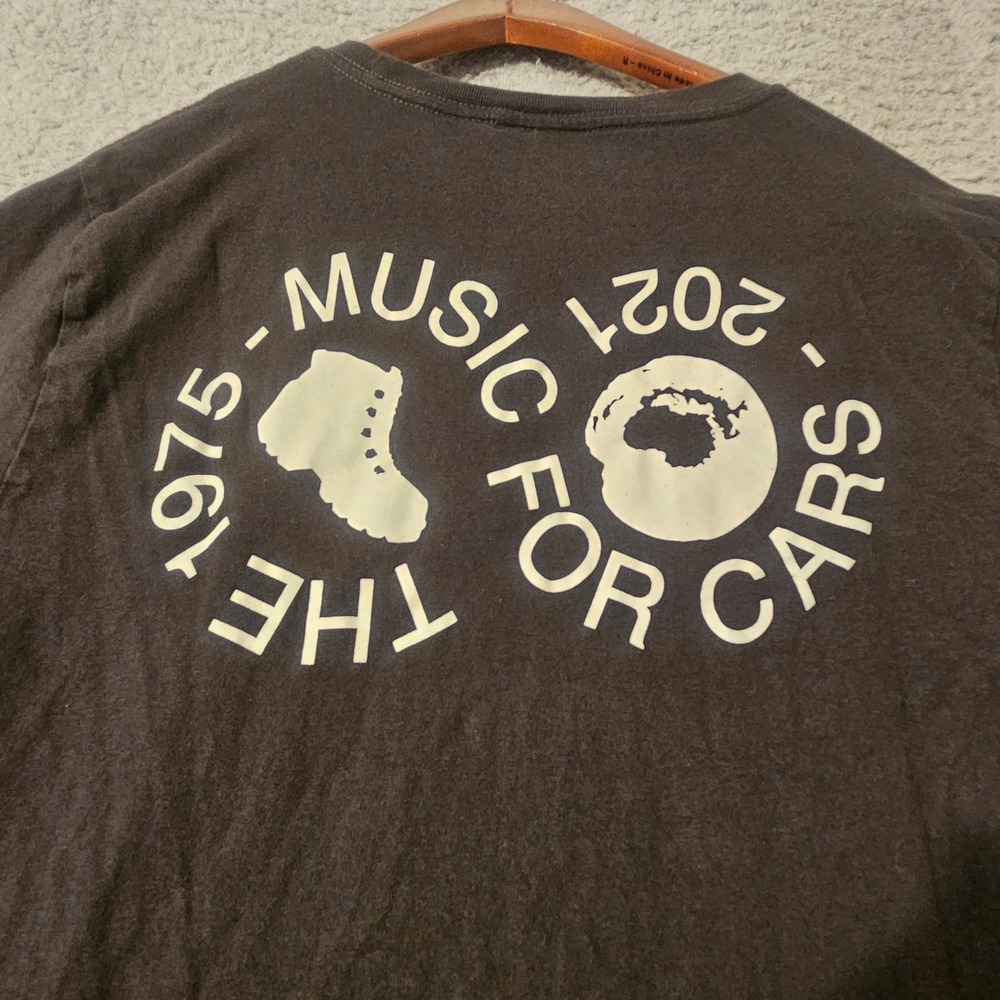 The 1975 Music For Cars 2021 NOACF Band T-Shirt Mens Large Black Graphic Tee